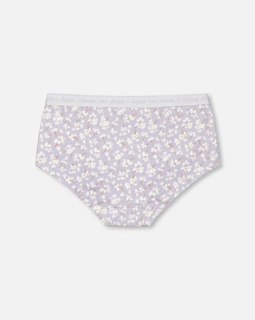 商品Deux par Deux|Organic Cotton Boyshort Pantie Lilac Printed Little Flowers,价格¥96,第2张图片详细描述