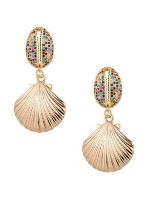 Luxe Crystal Shell Drop Earrings商品第1张图片规格展示