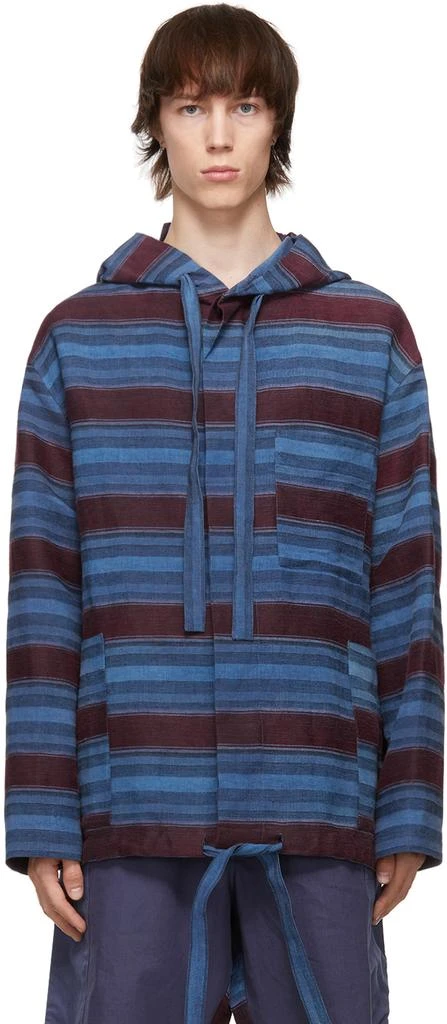 商品Loewe|Blue & Burgundy Paula's Ibiza Striped Parka,价格¥3801,第1张图片