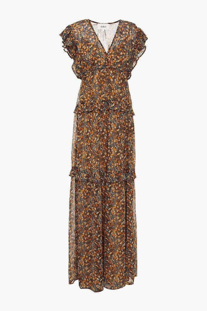 商品ba&sh|Samanta ruffled printed georgette maxi dress,价格¥1185,第1张图片