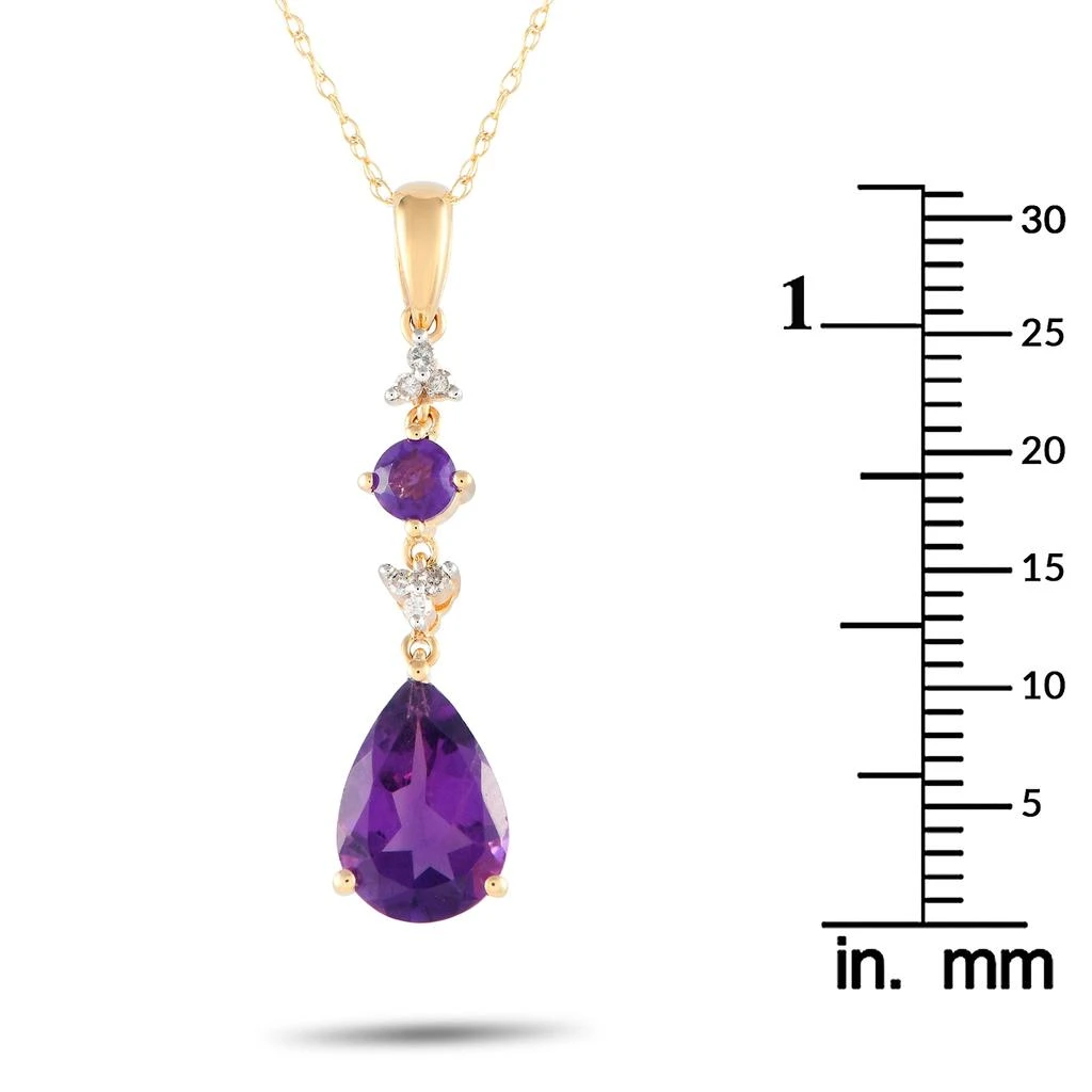 商品LB Exclusive|14K Yellow Gold 0.05ct Diamond and Amethyst Pendant Necklace PD4-16247YAM,价格¥2459,第4张图片详细描述