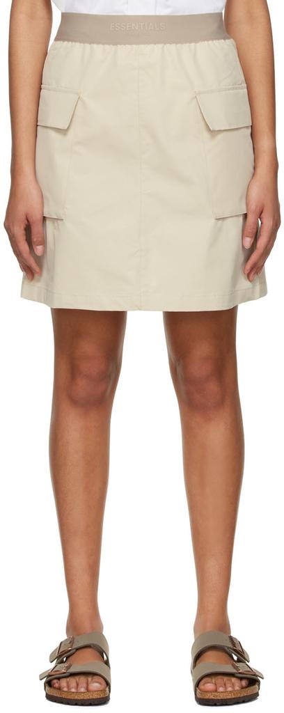 Beige Cotton Mini Skirt商品第1张图片规格展示