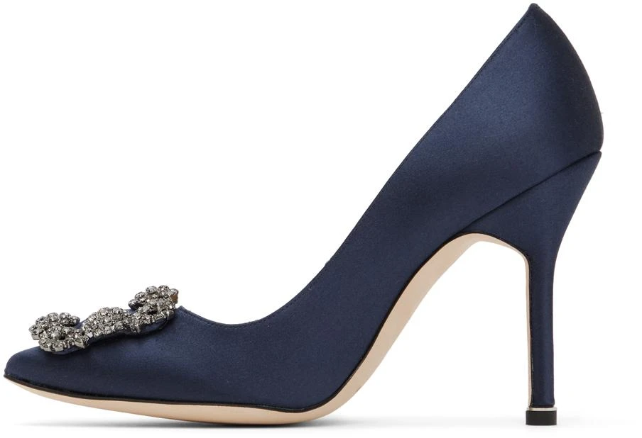 商品Manolo Blahnik|Navy Hangisi 105 Pumps,价格¥7639,第3张图片详细描述