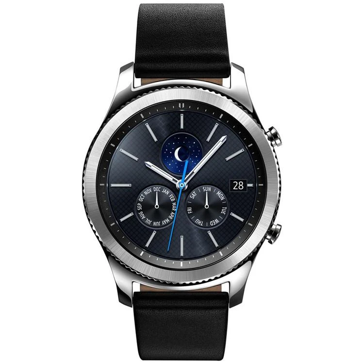 商品Samsung|Gear S3 classic Smart Watch with Stainless Steel Case & Black Silicone Strap 46mm,价格¥2093,第1张图片