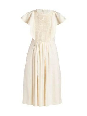 商品Chloé|Flutter Sleeve Midi Dress,价格¥3449,第5张图片详细描述