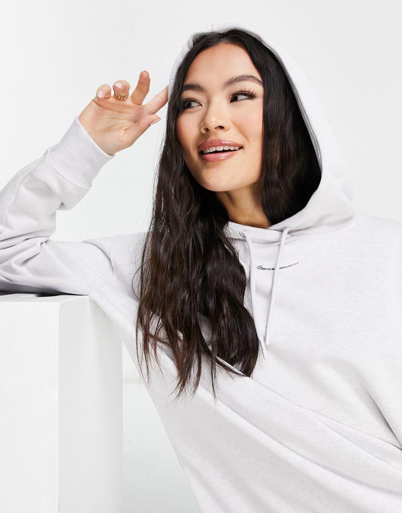 商品NIKE|Nike Lounge essential fleece oversized hoodie in grey marl,价格¥241,第6张图片详细描述