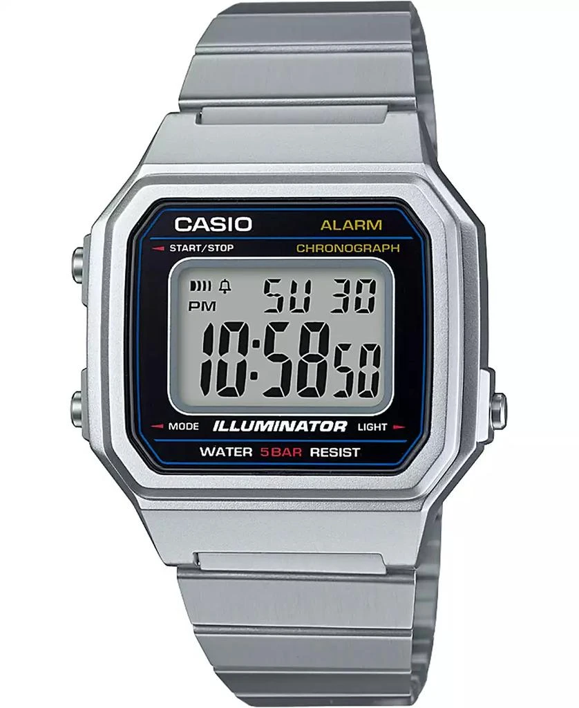 商品Casio|男士数码 不锈钢手链手表43mm 石英机芯  防水深度:50米  海外 100%,价格¥247,第1张图片