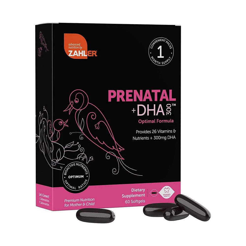 商品Zahler|Prenatal Vitamin with DHA & Folate for Mother & Child - 60 Softgels,价格¥247,第1张图片