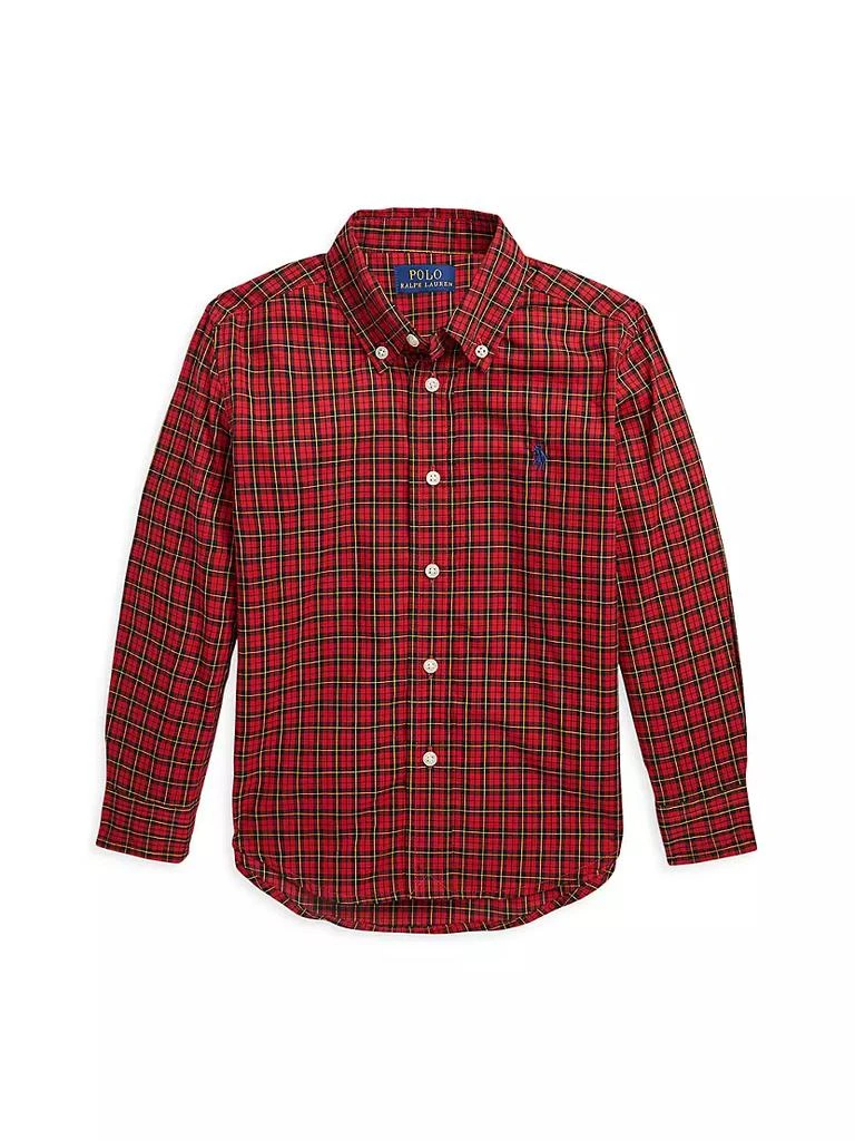 商品Ralph Lauren|Little Boy's & Boy's Plaid Long-Sleeve Button-Down Shirt,价格¥303,第1张图片