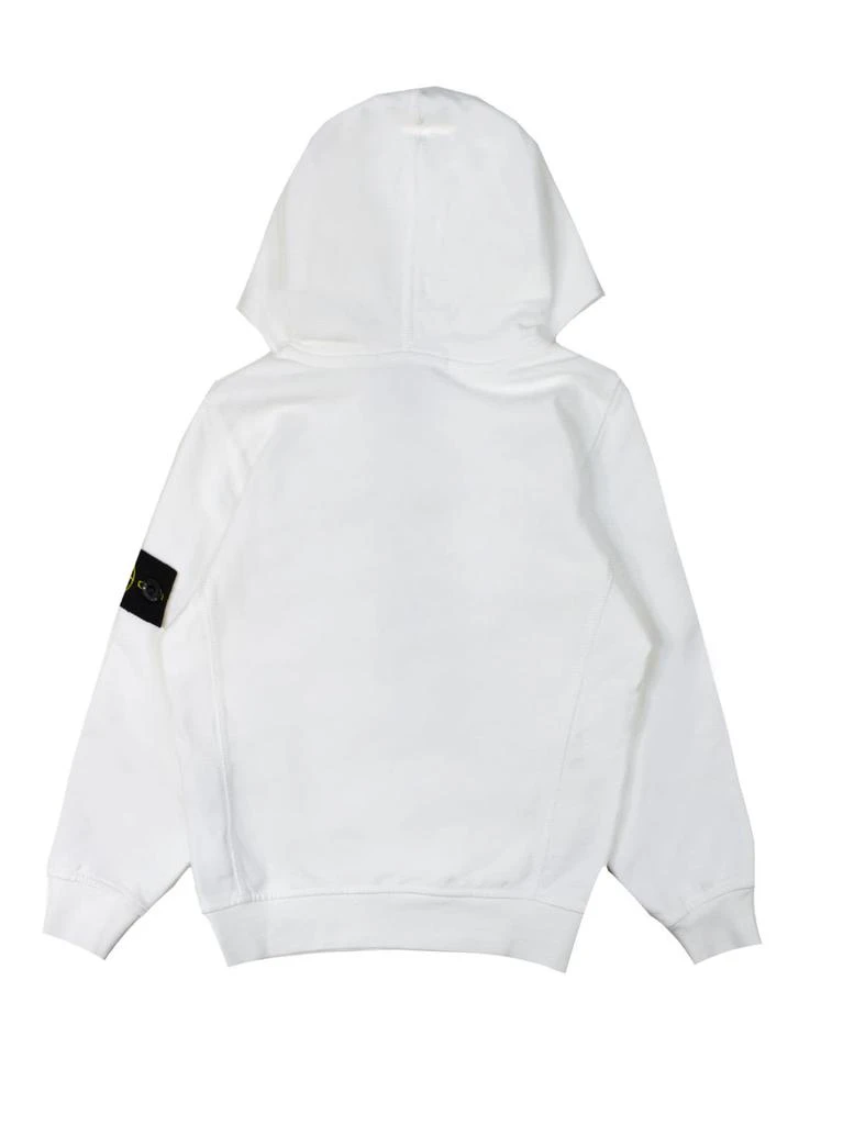 商品Stone Island|White Cotton Logo Embroidered Hoodie,价格¥1047,第2张图片详细描述