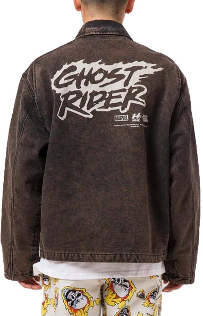 商品HUF|x Marvel Ghost Rider Work Jacket - Washed Black,价格¥1206,第2张图片详细描述