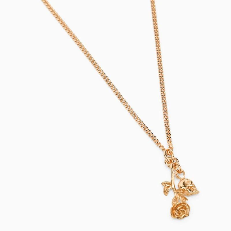 商品Emanuele Bicocchi|Rose and skull necklace in 925 gold-plated silver,价格¥1919,第3张图片详细描述