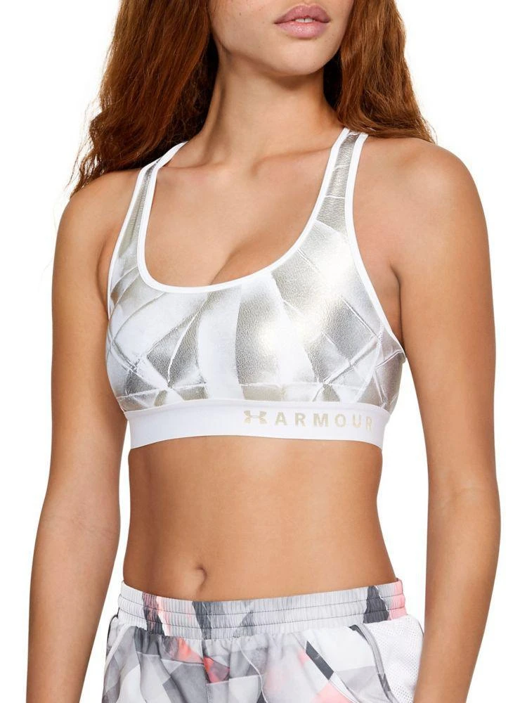 商品Under Armour|Mid Crossback Metallic-Print Sports Bra,价格¥114,第2张图片详细描述