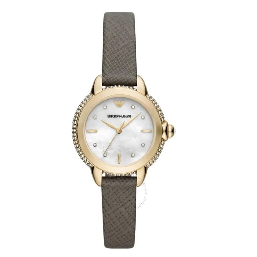 商品Emporio Armani|Emporio Armani Quartz Crystal White Mother of Pearl Dial Ladies Watch AR11526,价格¥573,第1张图片