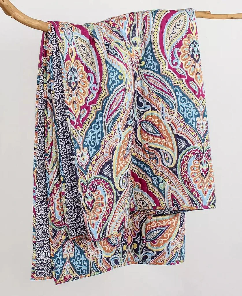商品Levtex|Magnolia Paisley Tapestry Reversible Quilted Throw, 50" x 60",价格¥326,第5张图片详细描述