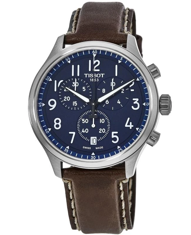 商品Tissot|Tissot Chrono XL Vintage Blue Dial Leather Strap Men's Watch T116.617.16.042.00,价格¥2151,第1张图片