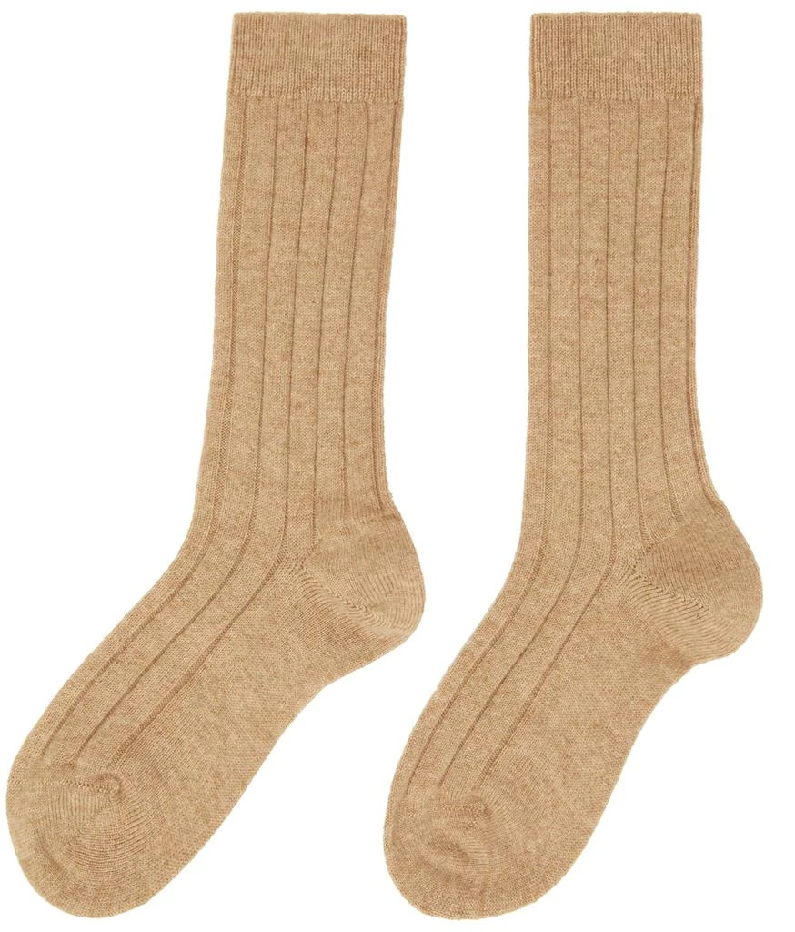 商品Loro Piana|Beige Cashmere Bobby Socks,价格¥1302,第2张图片详细描述