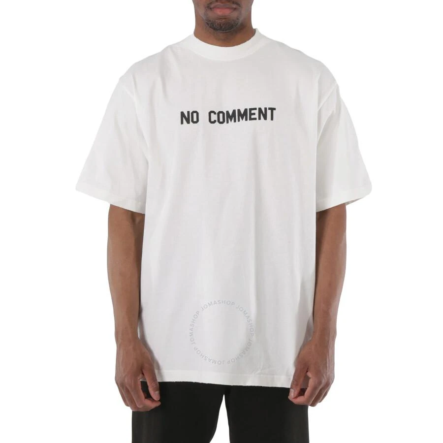 商品Balenciaga|Off White Cotton No Comment Print T-Shirt,价格¥2174,第1张图片