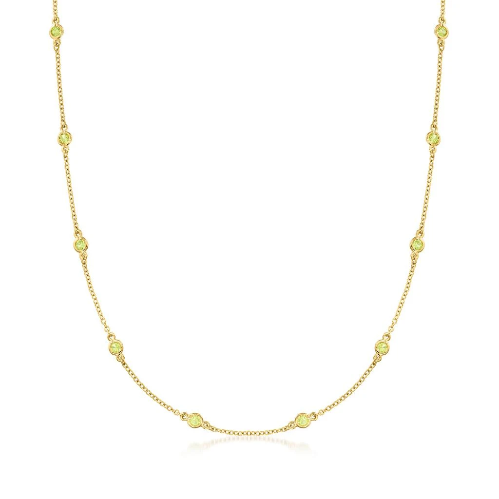 商品Ross-Simons|Ross-Simons Bezel-Set Peridot Station Necklace in 18kt Gold Over Sterling,价格¥738,第1张图片
