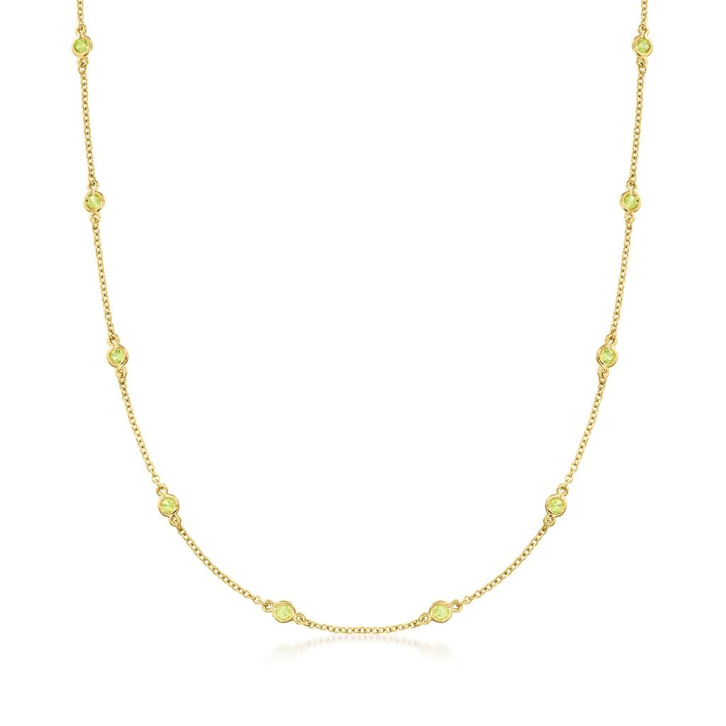 商品Ross-Simons|Ross-Simons Bezel-Set Peridot Station Necklace in 18kt Gold Over Sterling,价格¥1176,第1张图片