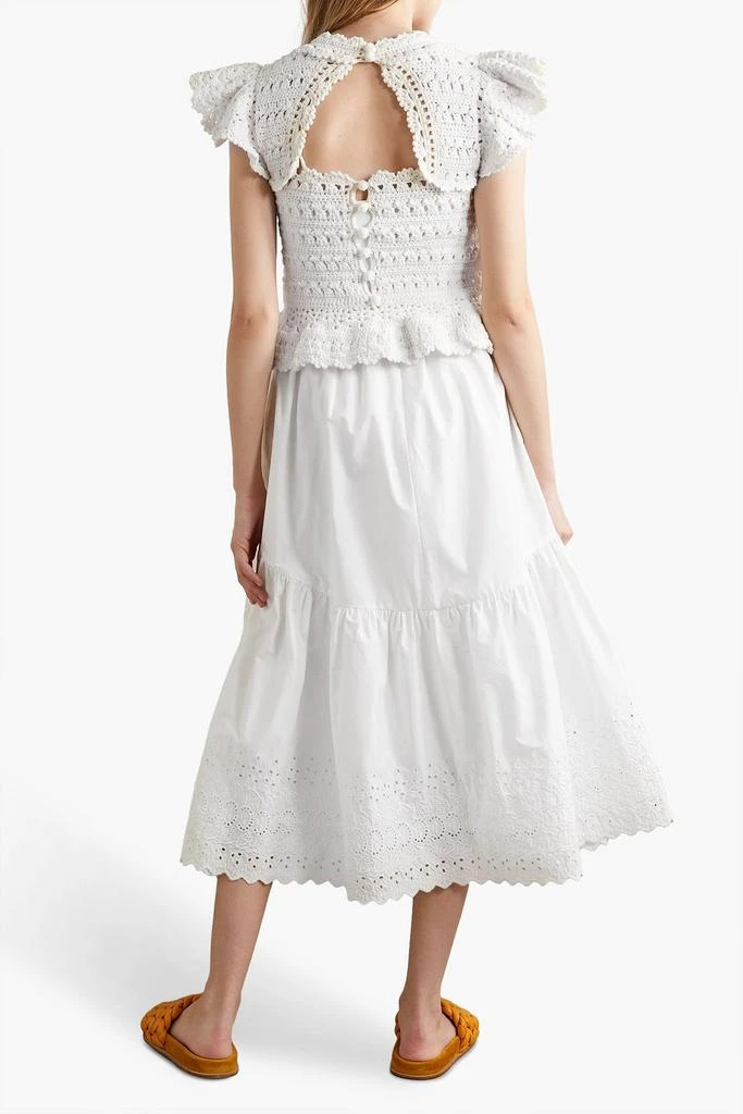 商品Sea|Rylee convertible cutout broderie anglaise cotton and crochet midi dress,价格¥2137,第3张图片详细描述