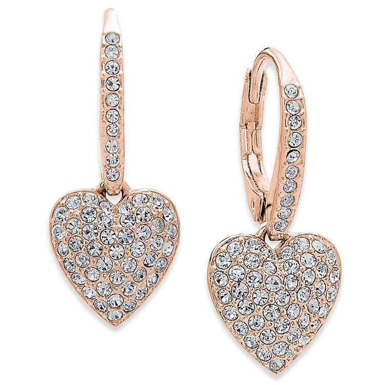 商品Danori|Rose Gold-Tone Cubic Zirconia Heart Drop Earrings, Created for Macy's,价格¥263,第1张图片
