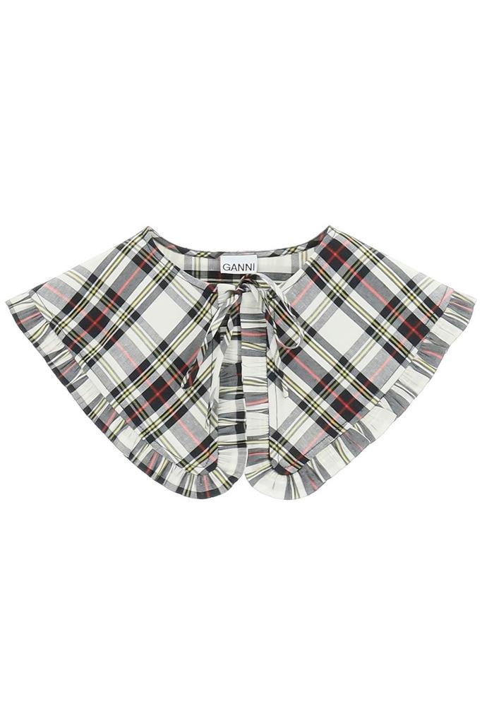 商品Ganni|CHECKED LINEN SILK COLLAR,价格¥384,第1张图片