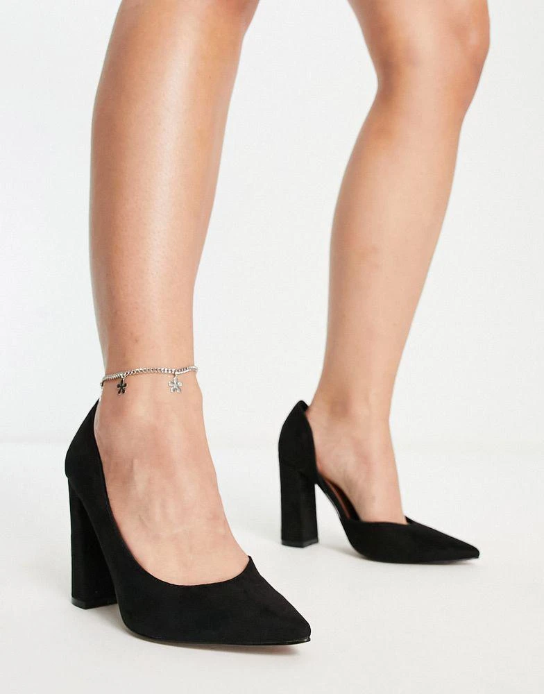 商品ASOS|ASOS DESIGN Wide Fit Waiter d'orsay high heeled shoes in black,价格¥277,第3张图片详细描述