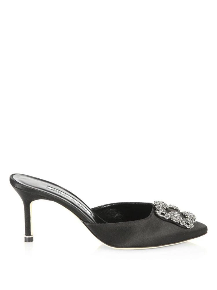 商品Manolo Blahnik|Manolo Blahnik - Hangisi 70 Embellished Satin Mules,价格¥5001,第5张图片详细描述