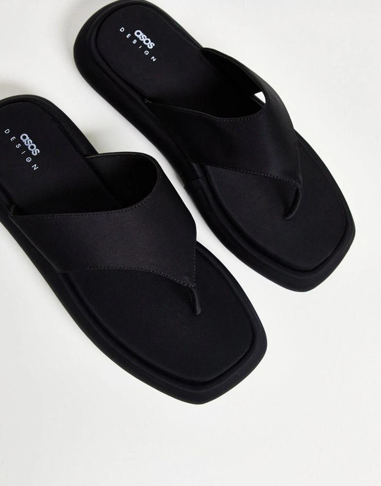 商品ASOS|ASOS DESIGN chunky flip flops in black neoprene,价格¥128,第1张图片