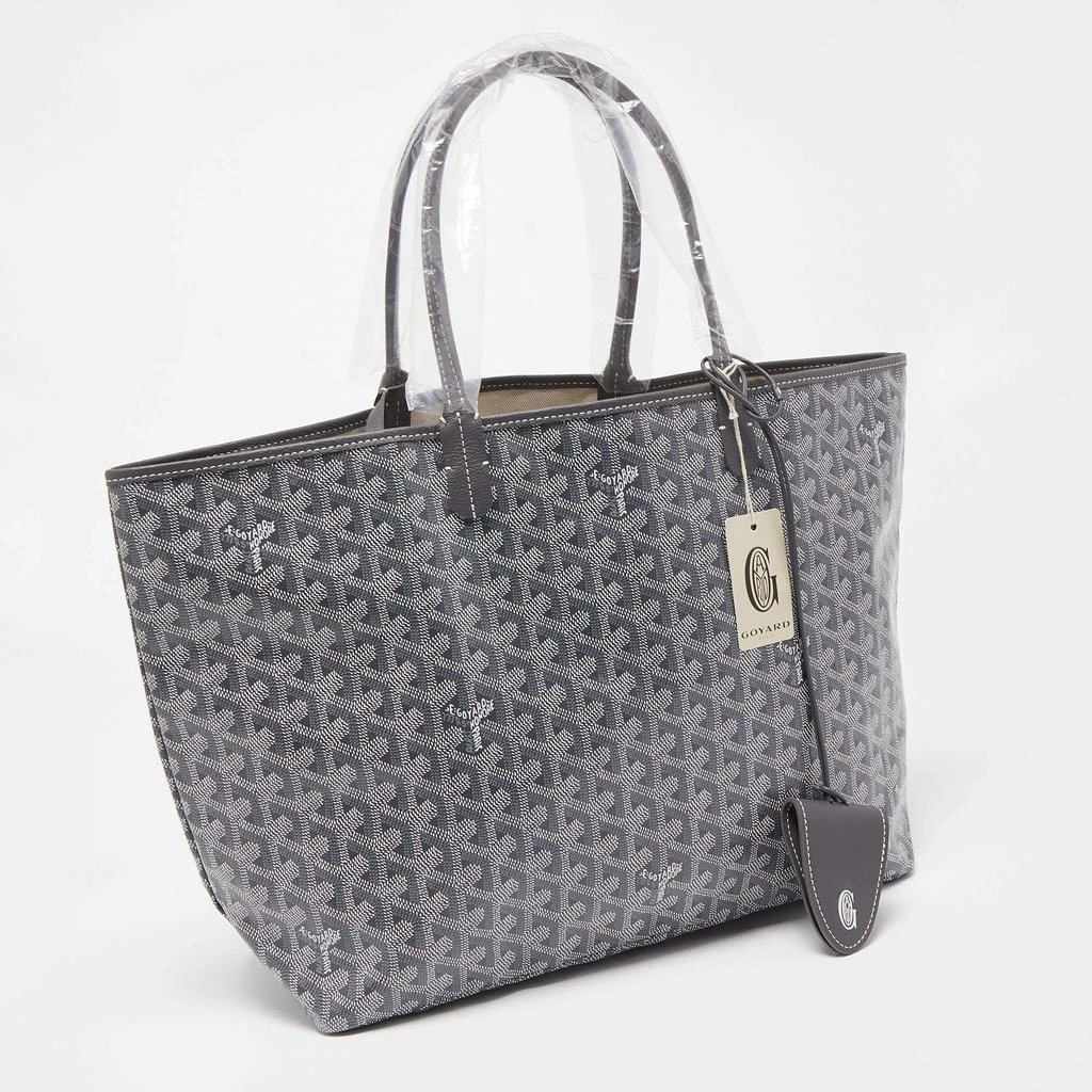 商品Goyard|Goyard Grey Goyardine Coated Canvas and Leather Saint Louis PM Tote w/Bag Clip,价格¥27519,第4张图片详细描述