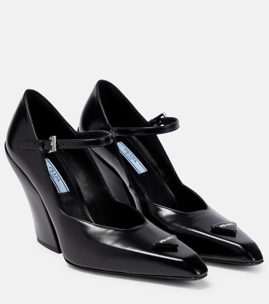 商品Prada|Logo leather pumps,价格¥9188,第1张图片