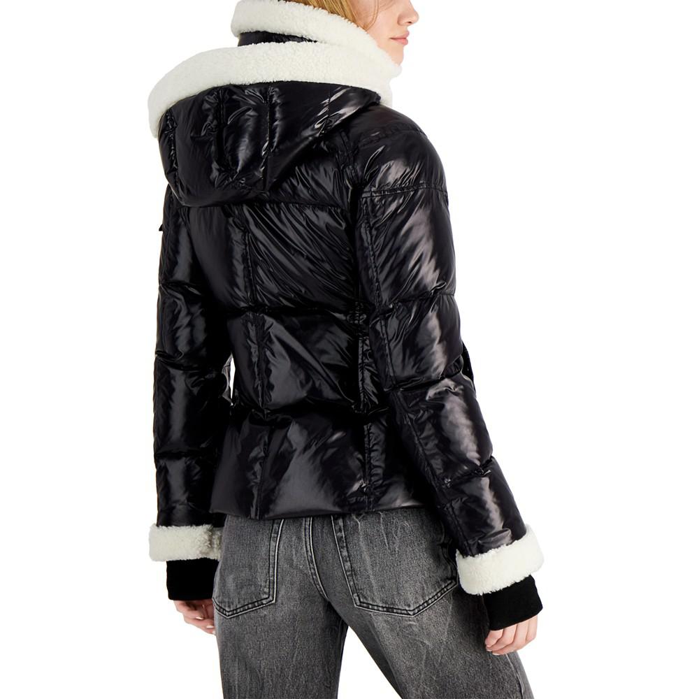 Callie Faux-Sherpa-Trim Down Puffer Coat商品第2张图片规格展示
