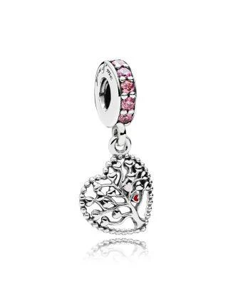 商品PANDORA|Sterling Silver & Cubic Zirconia Tree of Love Heart Dangle Charm,价格¥278,第1张图片详细描述