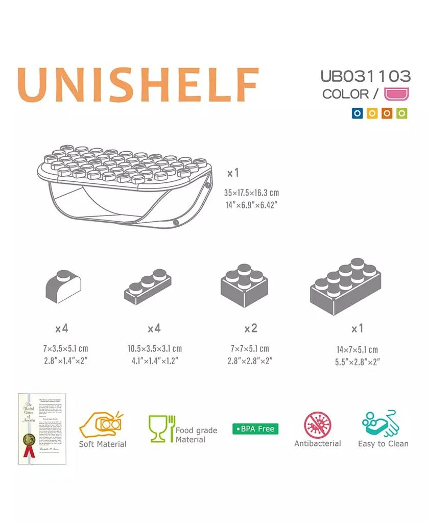 商品UNiPLAY|Unishelf and 11 Piece Soft Blocks,价格¥195,第4张图片详细描述