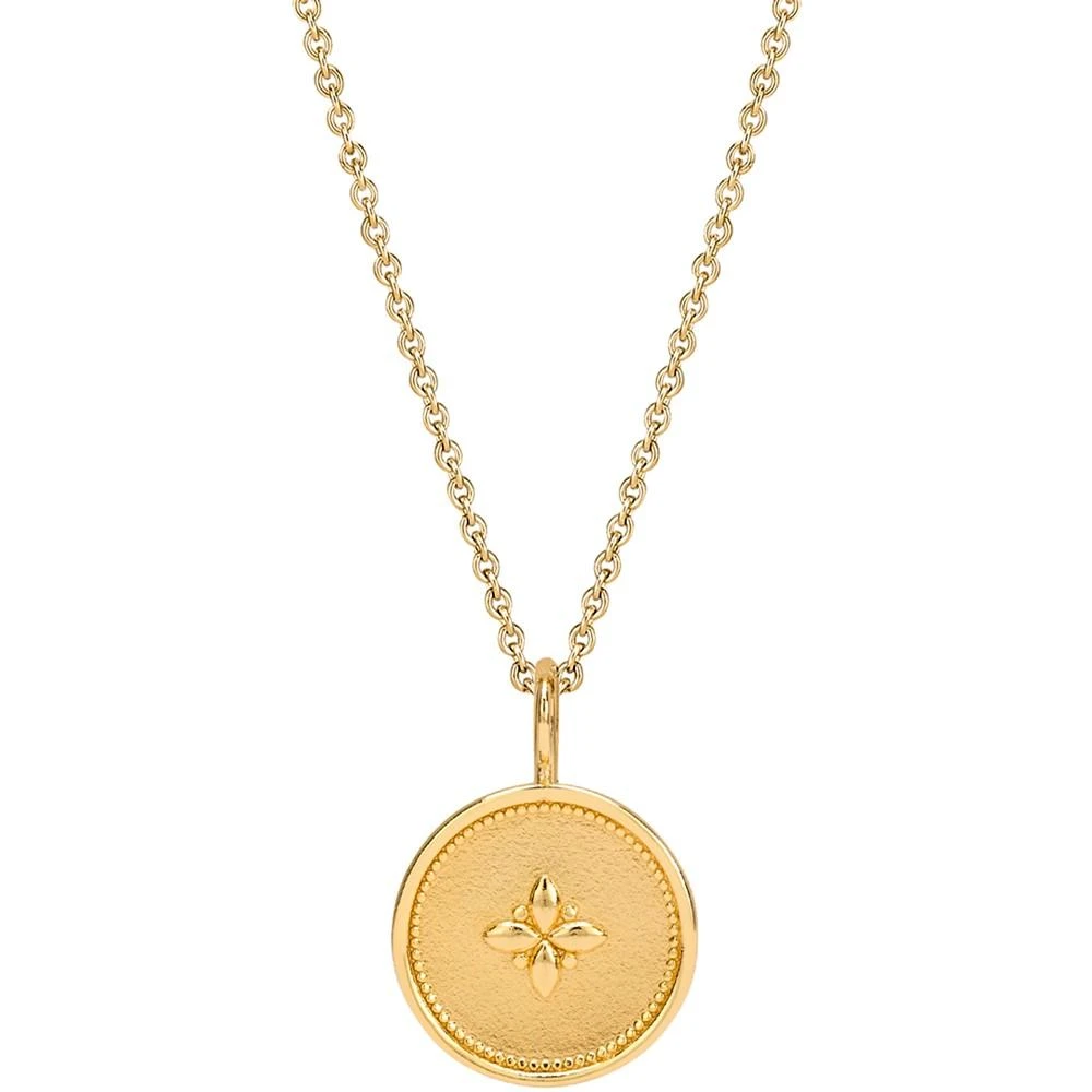 商品Sarah Chloe|Flower Disc 18" Pendant Necklace in 14k Gold-Plated Sterling Silver,价格¥823,第1张图片