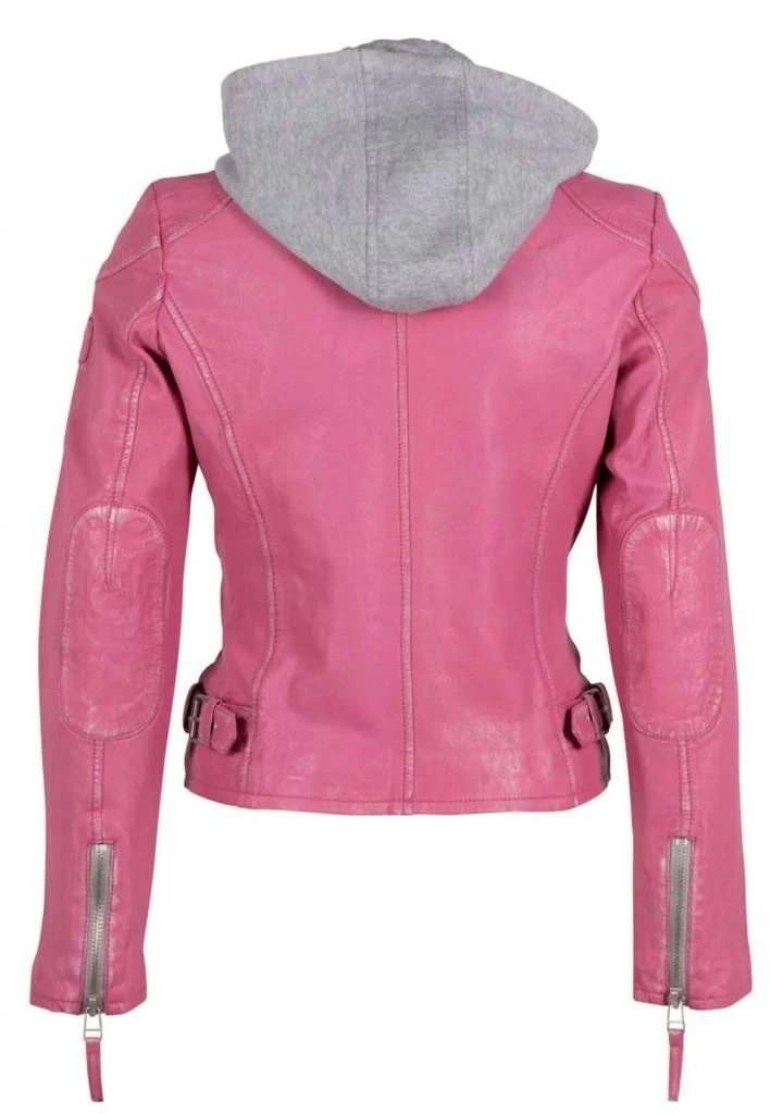 商品MAURITIUS|Finja Leather Jacket In Pink,价格¥1262,第3张图片详细描述