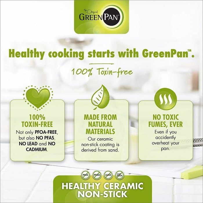 商品Greenpan|Valencia Pro 11" Ceramic Nonstick Grill Pan,价格¥670,第2张图片详细描述
