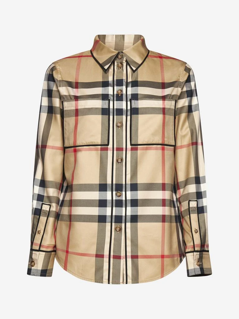 商品Burberry|Nivi check print cotton shirt,价格¥4878,第1张图片