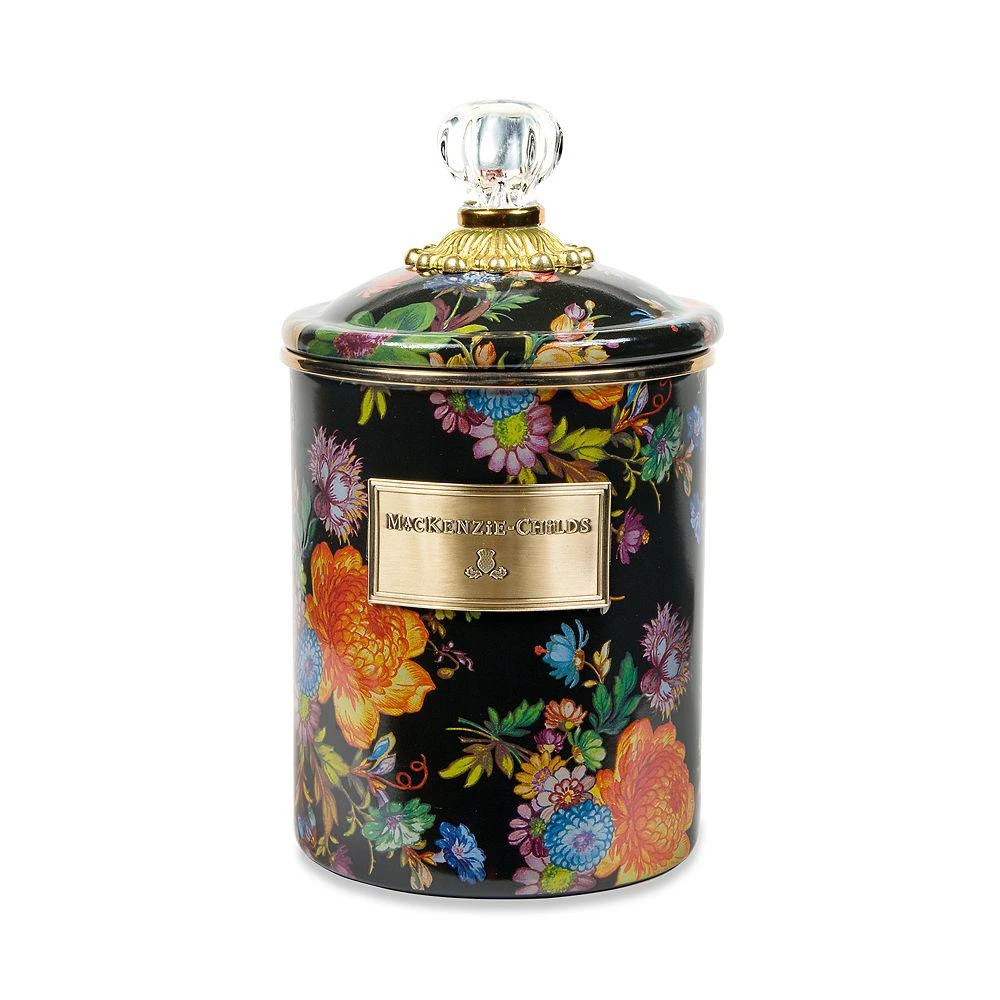 商品MacKenzie-Childs|Flower Market Medium Canister - Black,价格¥896,第1张图片