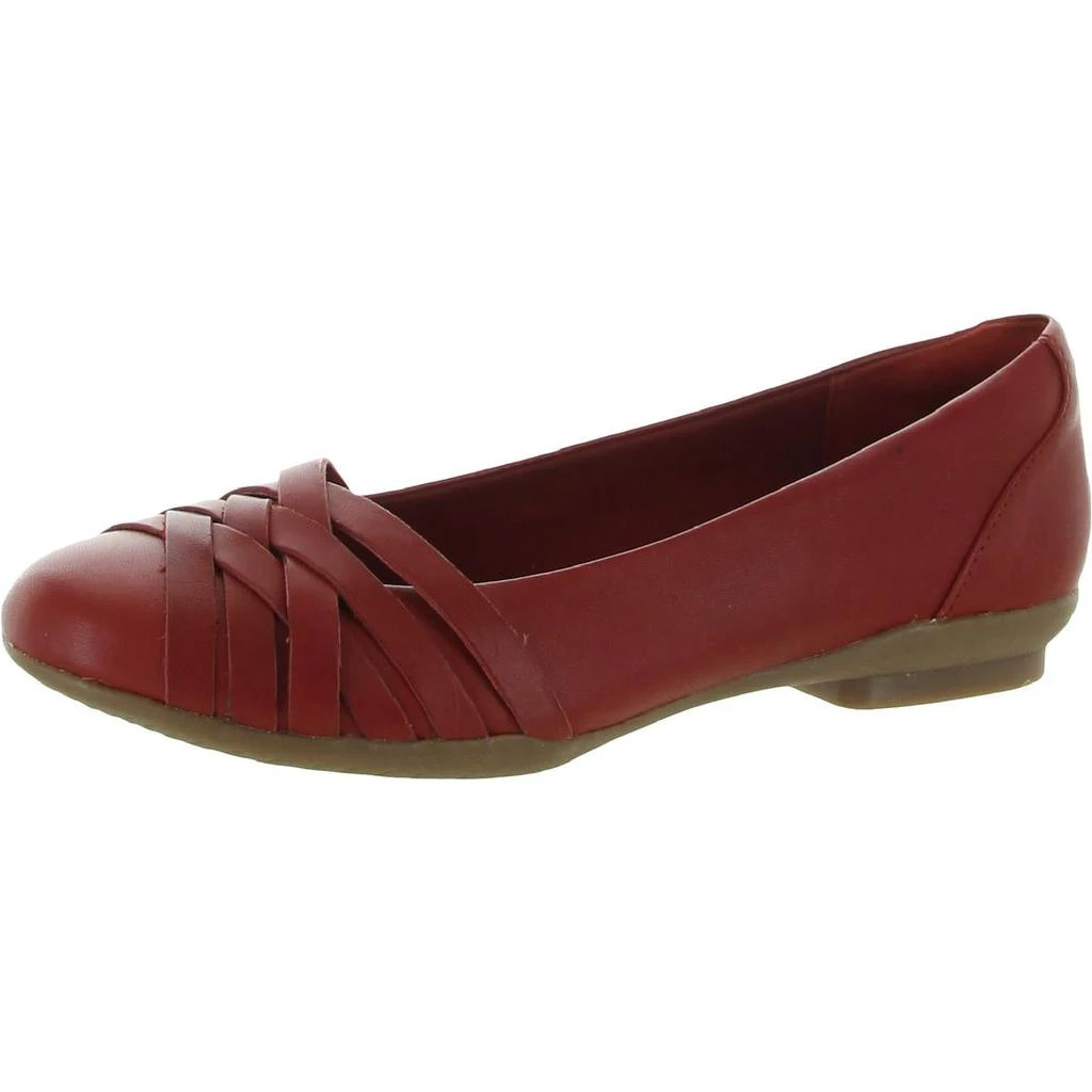 商品Clarks|Clarks Womens Sara Clover Leather Woven Ballet Flats,价格¥115,第3张图片详细描述