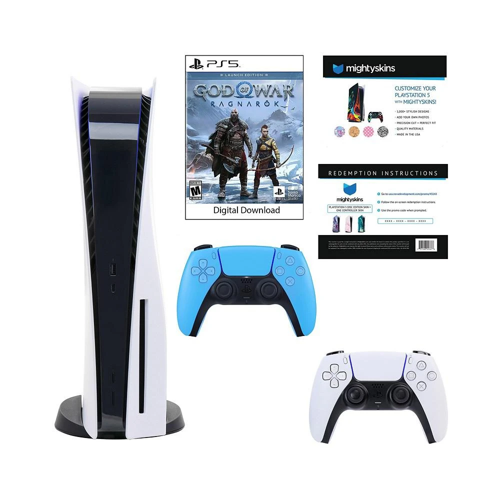 商品Playstation|Sony 5 Core Console with God of War: Ragnarok with Voucher and DualSense Controller in Starlight Blue,价格¥5953,第1张图片