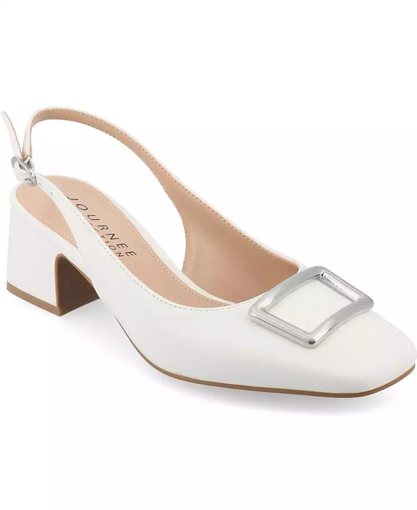 商品Journee Collection|Women's Everlee Tru Comfort Foam Sling Back Square Toe Pumps,价格¥387,第1张图片