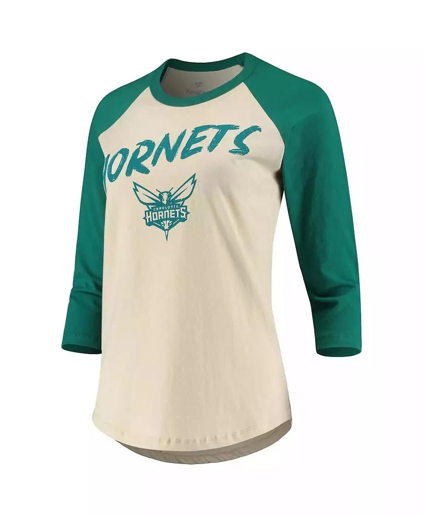 商品Fanatics|Women's LaMelo Ball Cream Charlotte Hornets NBA 3/4 Sleeve Raglan T-shirt,价格¥376,第2张图片详细描述