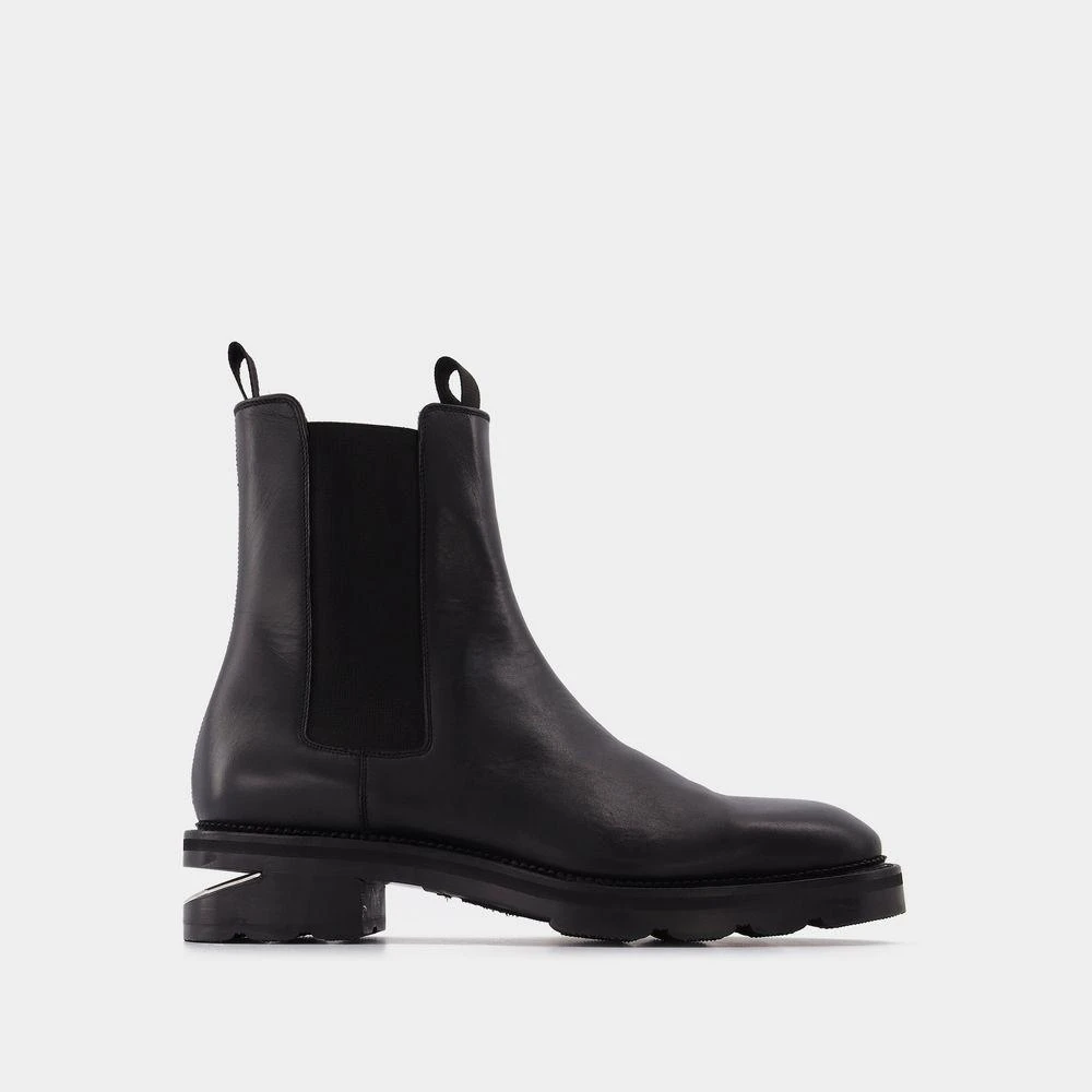 商品Alexander Wang|Low-Heeled Andie Cut-Out Boots in Black Box Calf Leather,价格¥6671,第1张图片