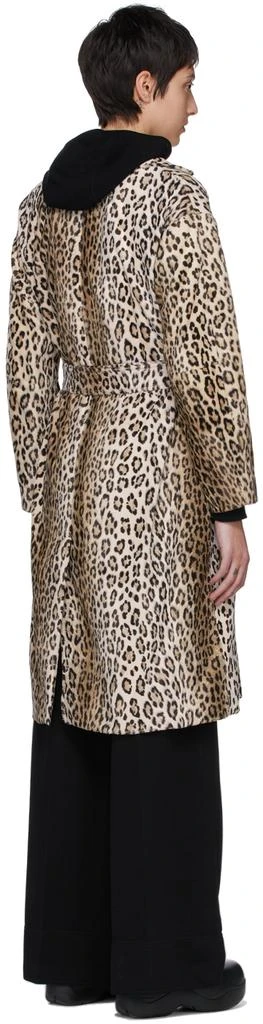 商品Max Mara|Off-White Cotton Leopard Print Wrap Alpino Coat,价格¥2430,第3张图片详细描述