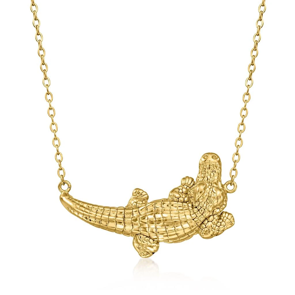 商品Ross-Simons|Ross-Simons Italian 18kt Gold Over Sterling Alligator Necklace,价格¥787,第1张图片