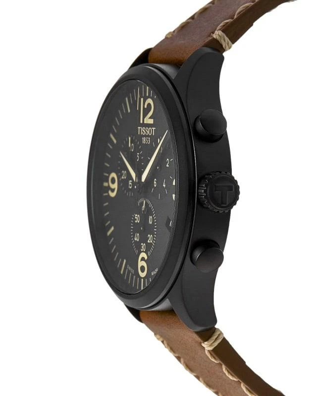 商品Tissot|Tissot Chrono XL Classic Black Dial Brown Leather Strap Men's Watch T116.617.36.057.00,价格¥2207,第3张图片详细描述