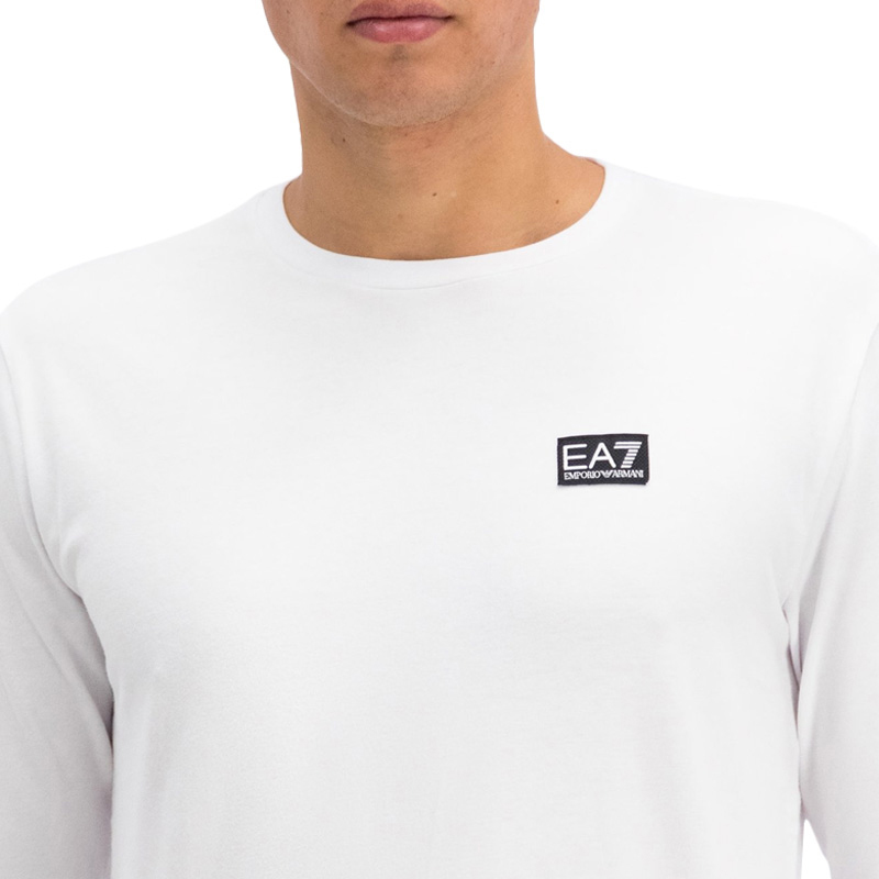 Emporio Armani 安普里奥 阿玛尼 男士米白色棉质经典LOGO款圆领长袖T恤 6GPT40-J2AZ-1100商品第3张图片规格展示