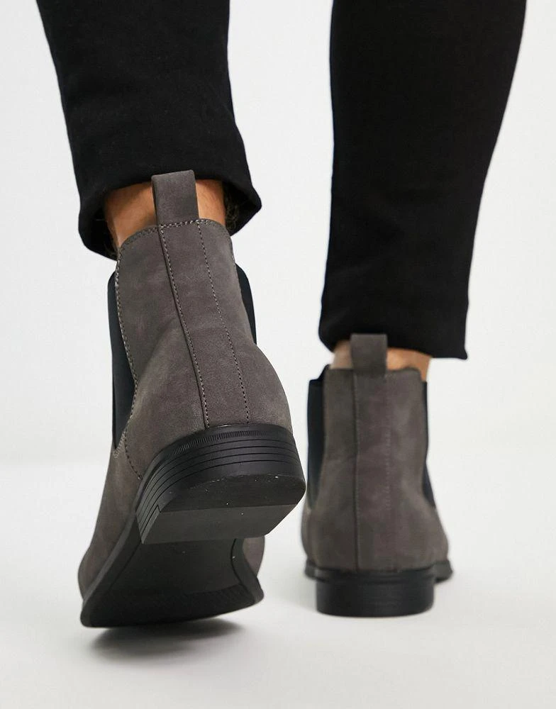 商品ASOS|ASOS DESIGN chelsea boots in grey faux suede,价格¥160,第2张图片详细描述